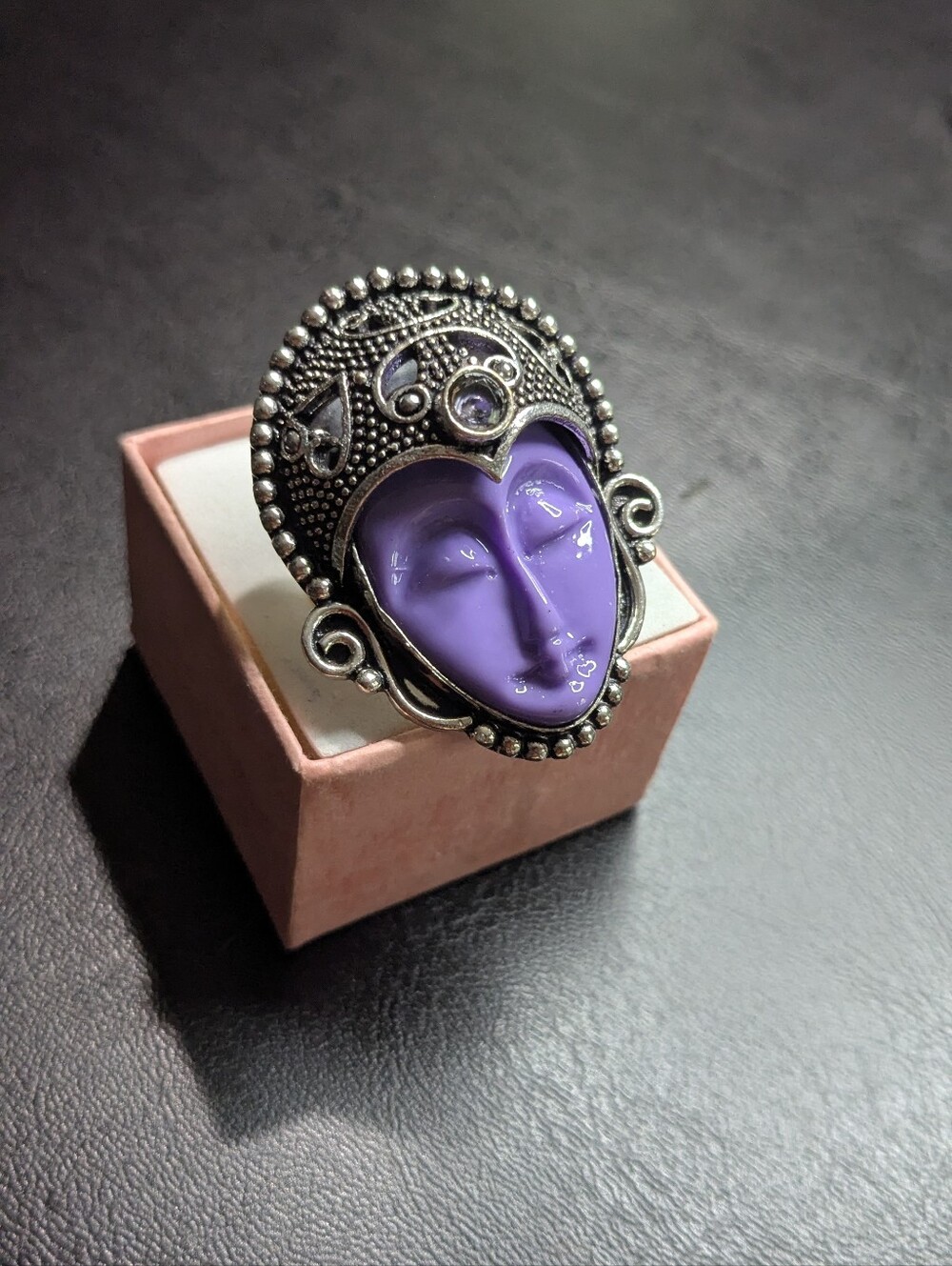 Handcrafted Bohemian Unique Goddess Statement Ring (8.25)